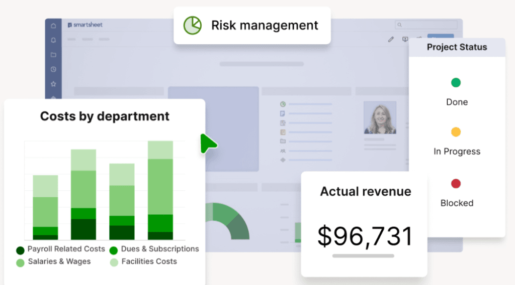 Risk management page by smartsheet